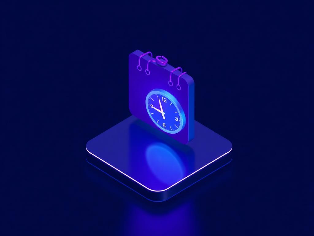 3D calendar and clock illustration for booking a demo